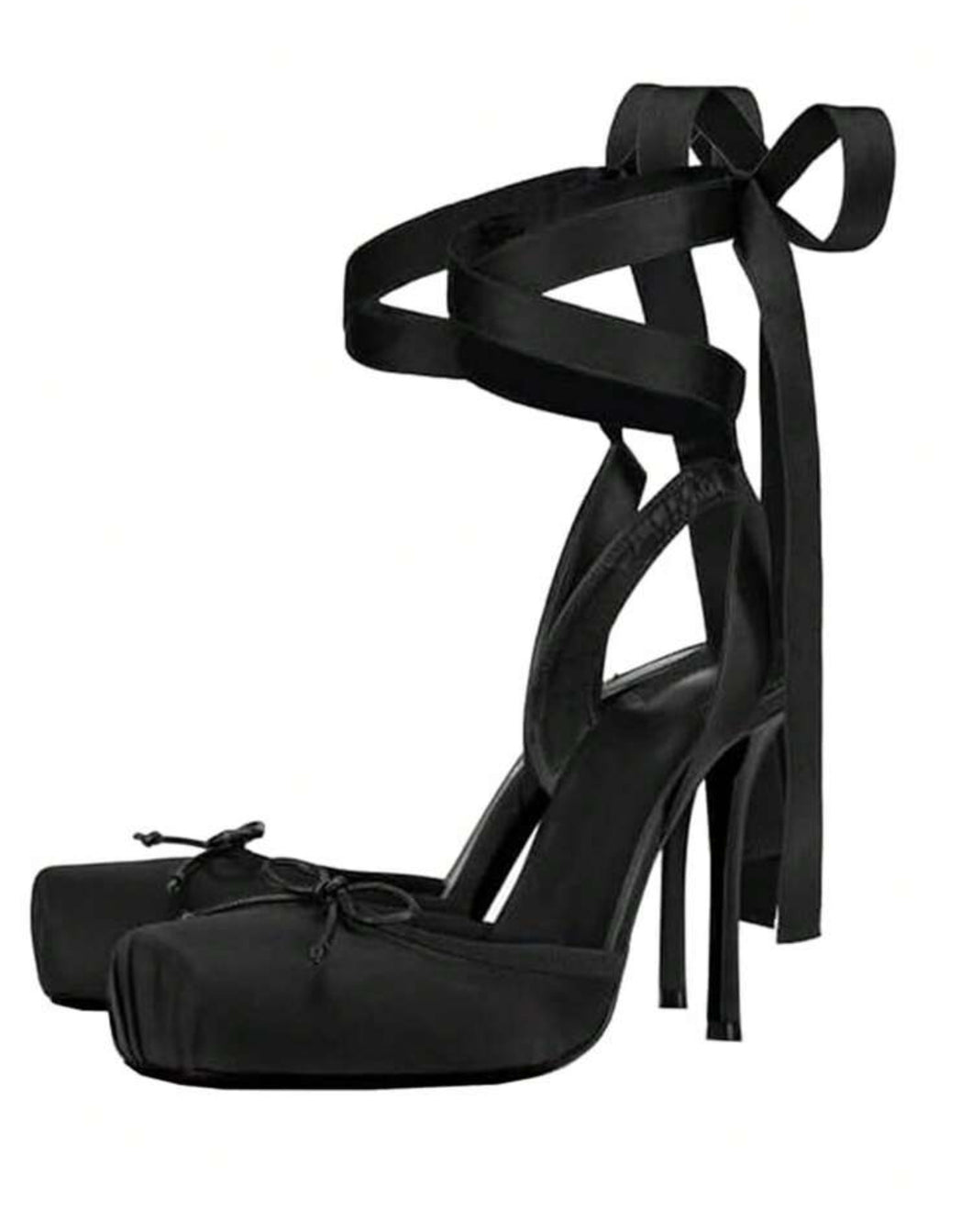 Bella - Black Square Toe Heel