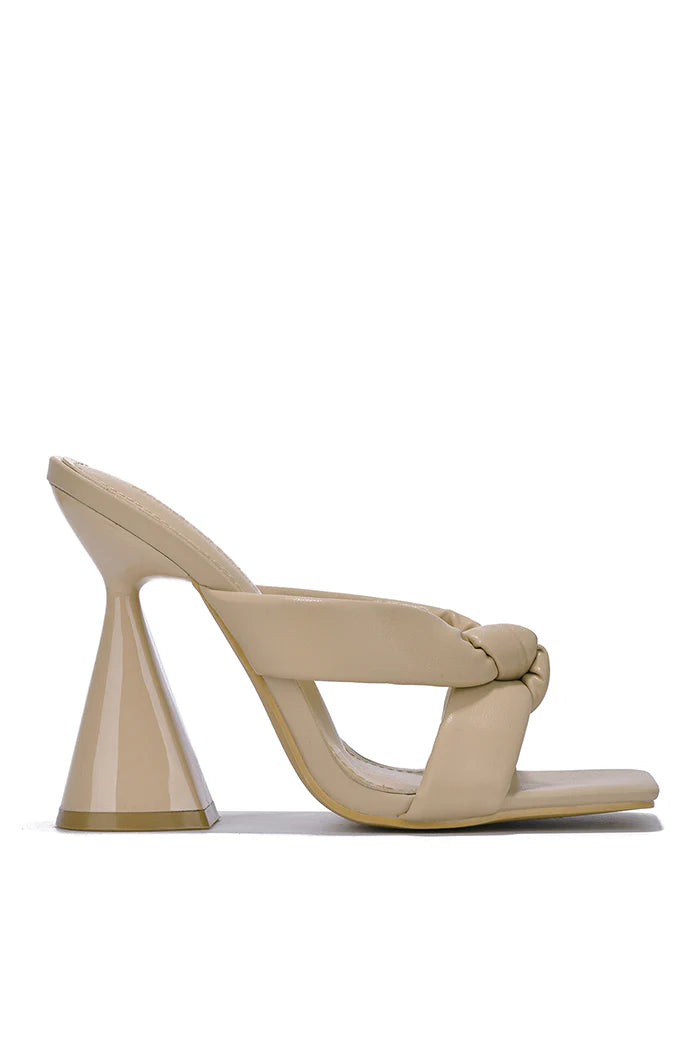 Adore - Nude Odd Shaped Block Heel Sandal