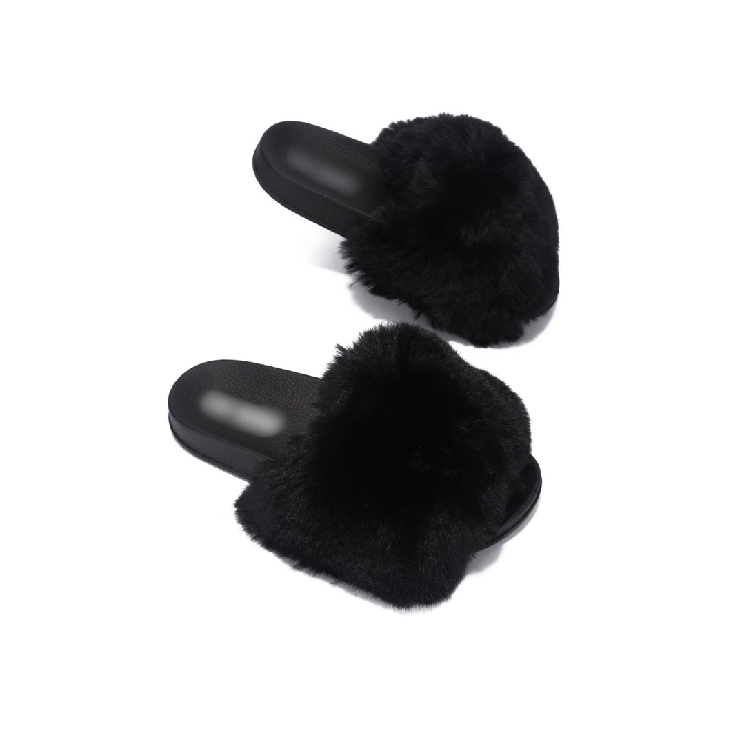 Plush - Black Furry Slide