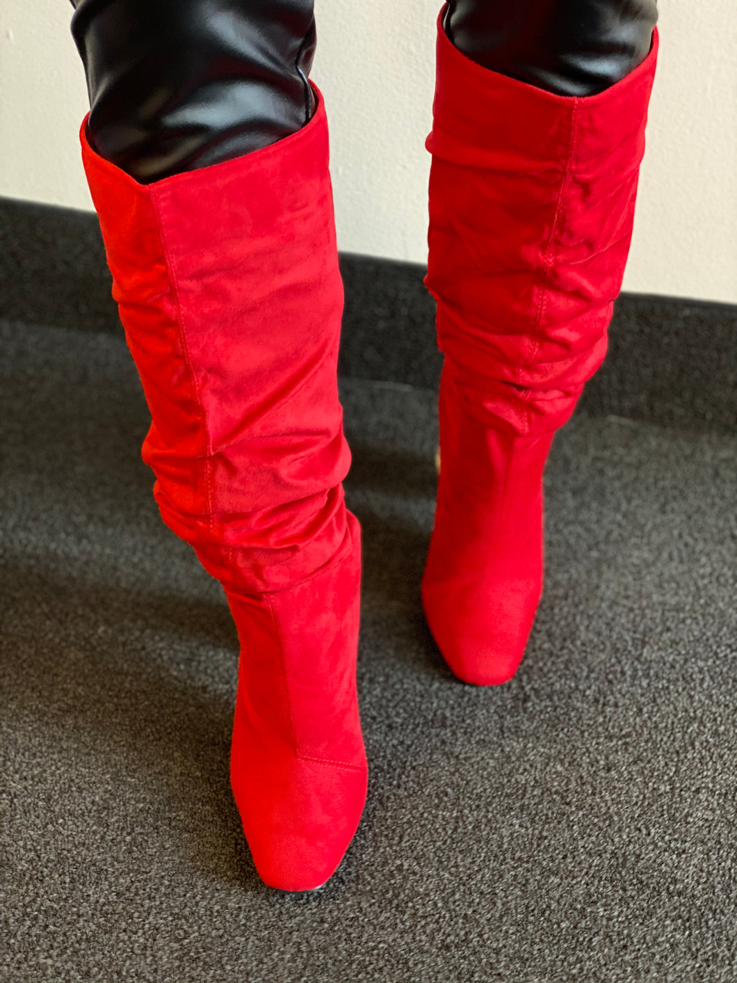 Vibrant - Red Rhinestone Heel Boot