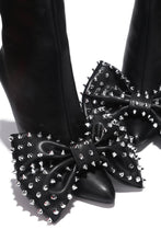 Load image into Gallery viewer, Spike - Black Bow Bootie
