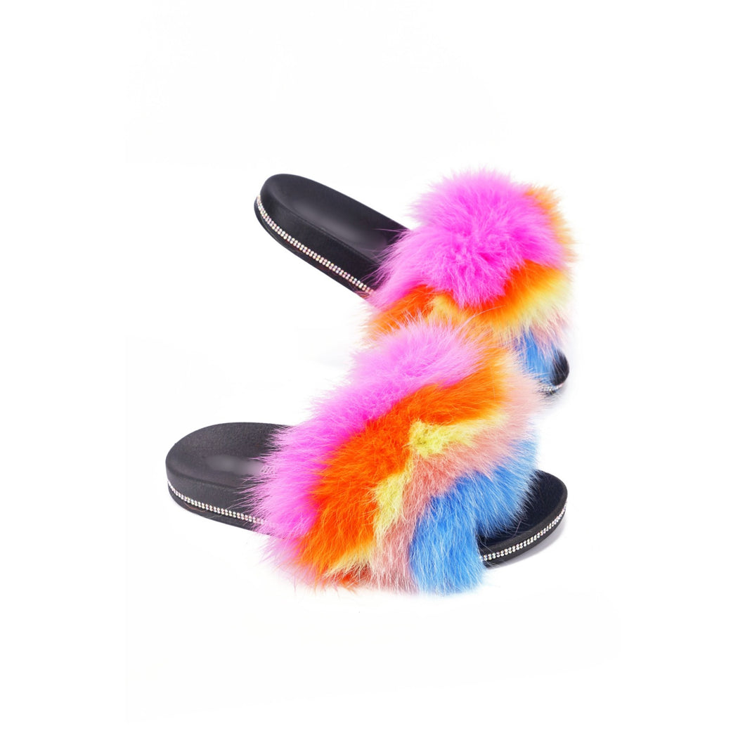 Fluffy - Rainbow Fur Flops