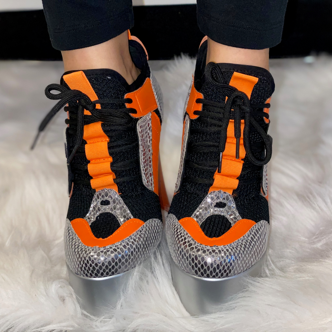Retro Orange Platform Heel