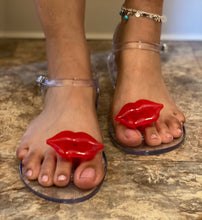 Load image into Gallery viewer, Clear Red Lip Sandal
