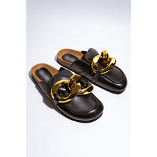 Load image into Gallery viewer, Sophisticated - Black Comfort Slide W/Gold Chain
