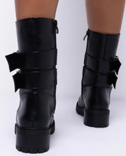 Load image into Gallery viewer, Weekend - Black Strapped Combat Boot
