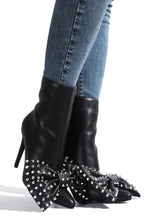 Load image into Gallery viewer, Spike - Black Bow Bootie
