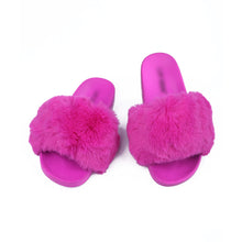 Load image into Gallery viewer, Velvet - Pink Furry Slide
