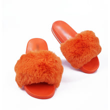 Load image into Gallery viewer, Velvet - Orange Furry Slide
