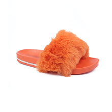 Load image into Gallery viewer, Velvet - Orange Furry Slide
